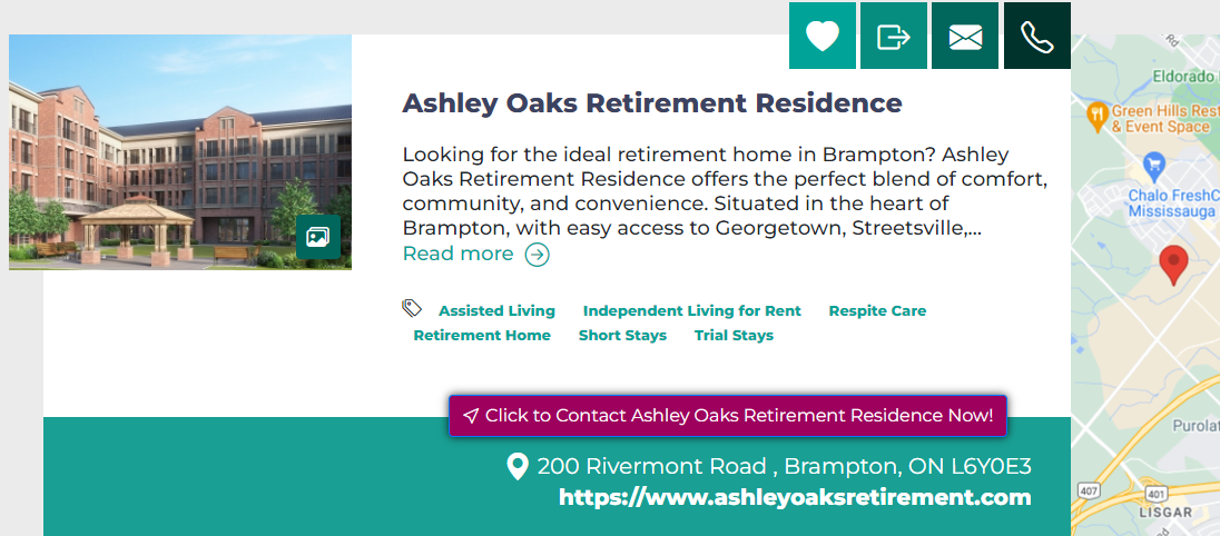 Discover Ashley Oaks Retirement residence on SeniorCareAccess