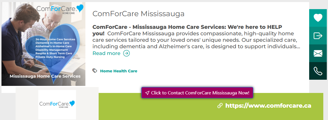 Mississauga home care services Comforcare on seniorcareaccess