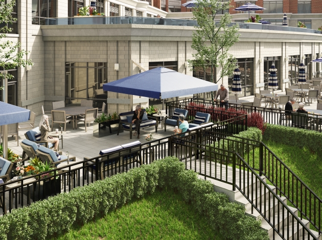 Delmanor Retirement Home Aurora Floor Patio